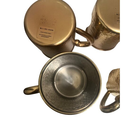 Williams Sonoma hammered Copper mugs set of 4 - Picture 6 of 6